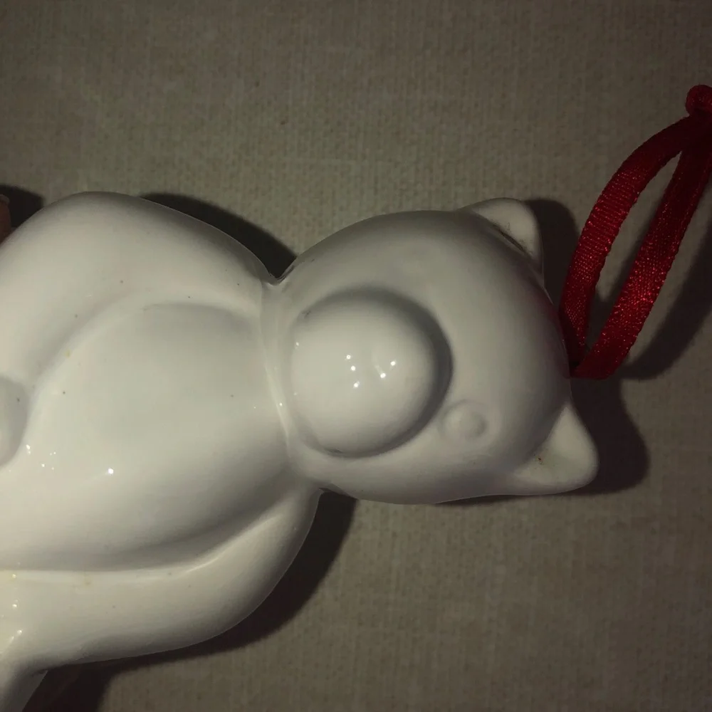 Teddy Bear Ceramic Christmas Tree Ornament‎ White